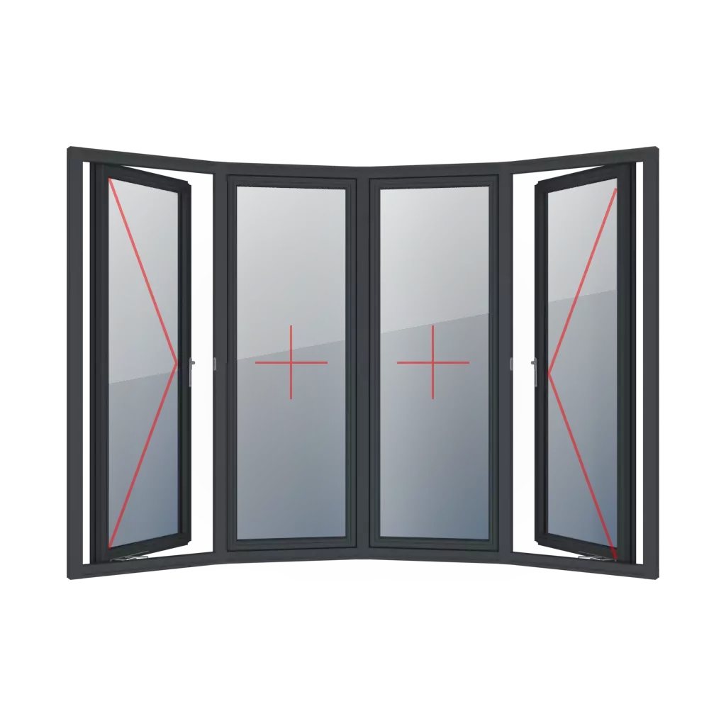 Turn-Only links, Festverglasung und Turn-Only rechts fenster fenstertypen casement bow  