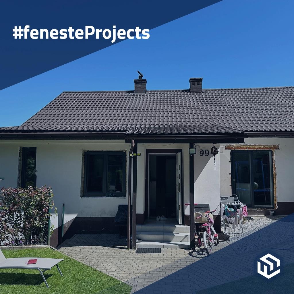 Kleines freistehendes Haus mit Fenstern in Anthrazitgrau projekte     